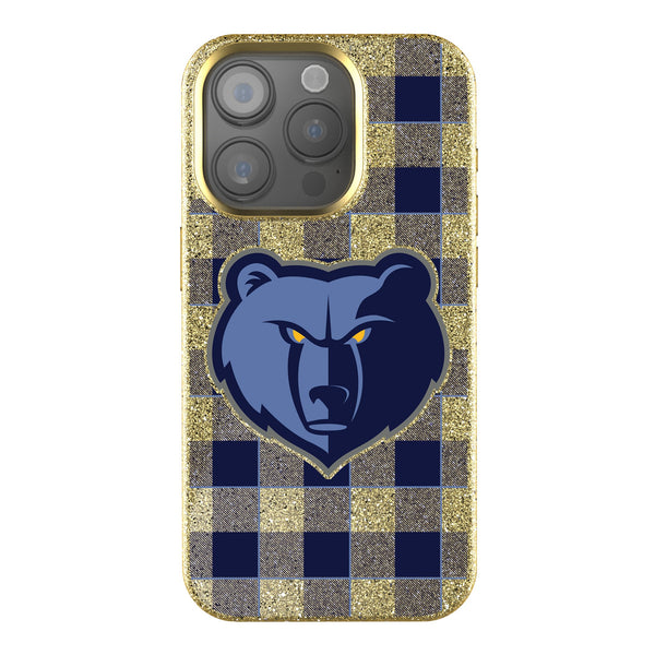 Memphis Grizzlies Plaid iPhone Bling Phone Case