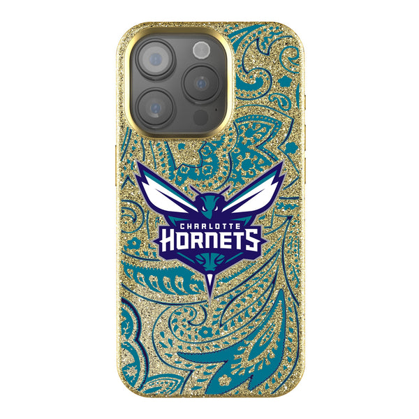 Charlotte Hornets Paisley iPhone Bling Phone Case