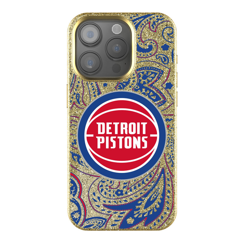 Detroit Pistons Paisley iPhone Bling Phone Case