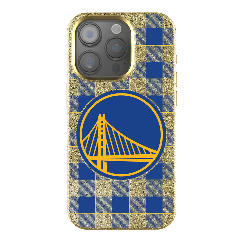 Golden State Warriors Plaid iPhone Bling Phone Case