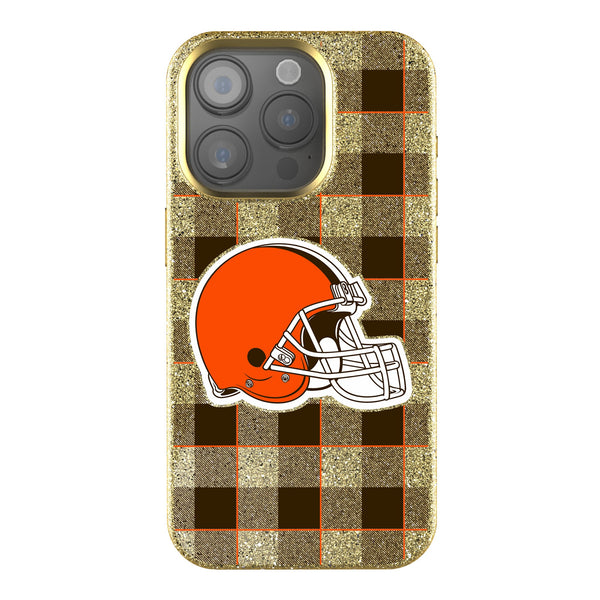 Cleveland Browns Plaid iPhone Bling Phone Case