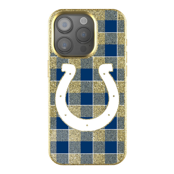 Indianapolis Colts Plaid iPhone Bling Phone Case