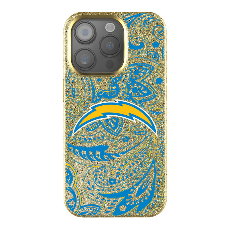 Los Angeles Chargers Paisley iPhone Bling Phone Case