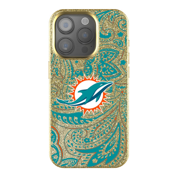 Miami Dolphins Paisley iPhone Bling Phone Case