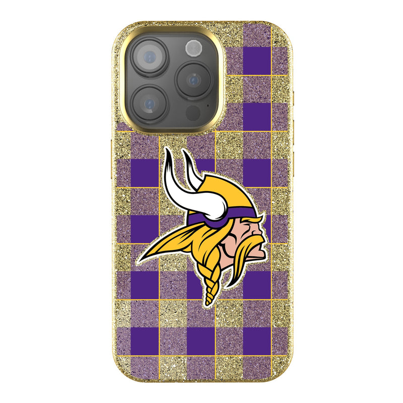 Minnesota Vikings Plaid iPhone Bling Phone Case