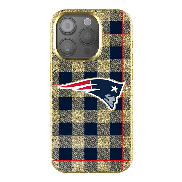 New England Patriots Plaid iPhone Bling Phone Case