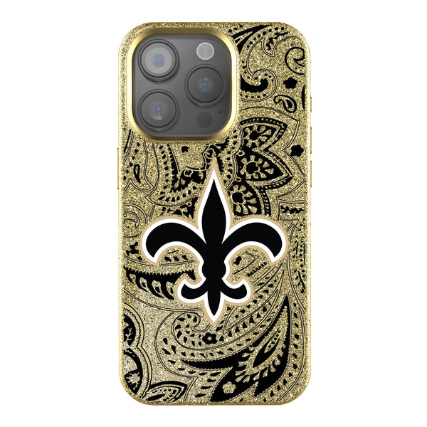 New Orleans Saints Paisley iPhone Bling Phone Case