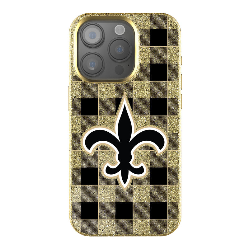 New Orleans Saints Plaid iPhone Bling Phone Case