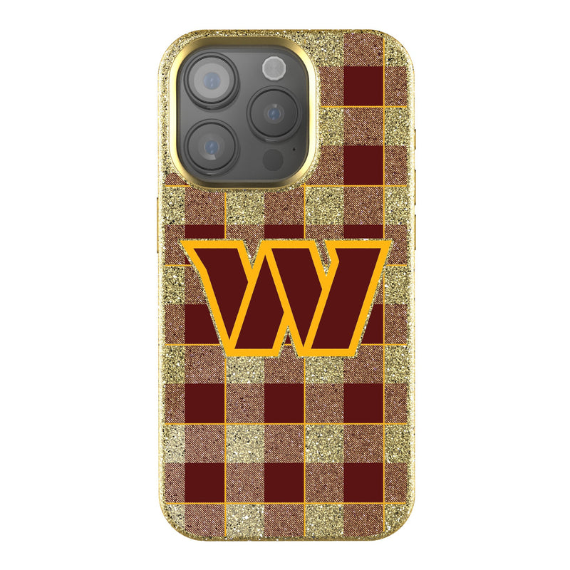 Washington Commanders Plaid iPhone Bling Phone Case