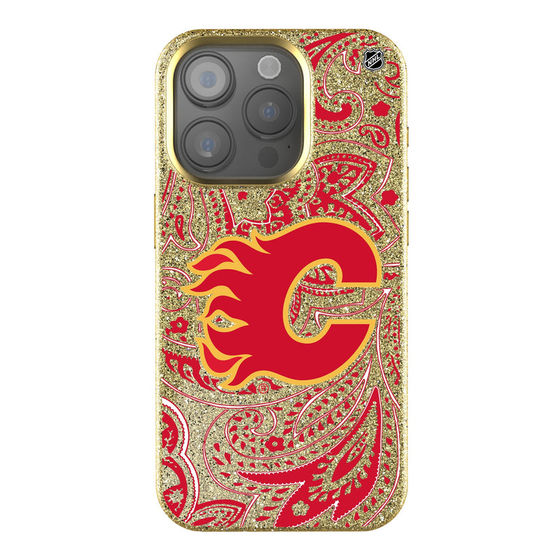 Calgary Flames Paisley iPhone Bling Phone Case