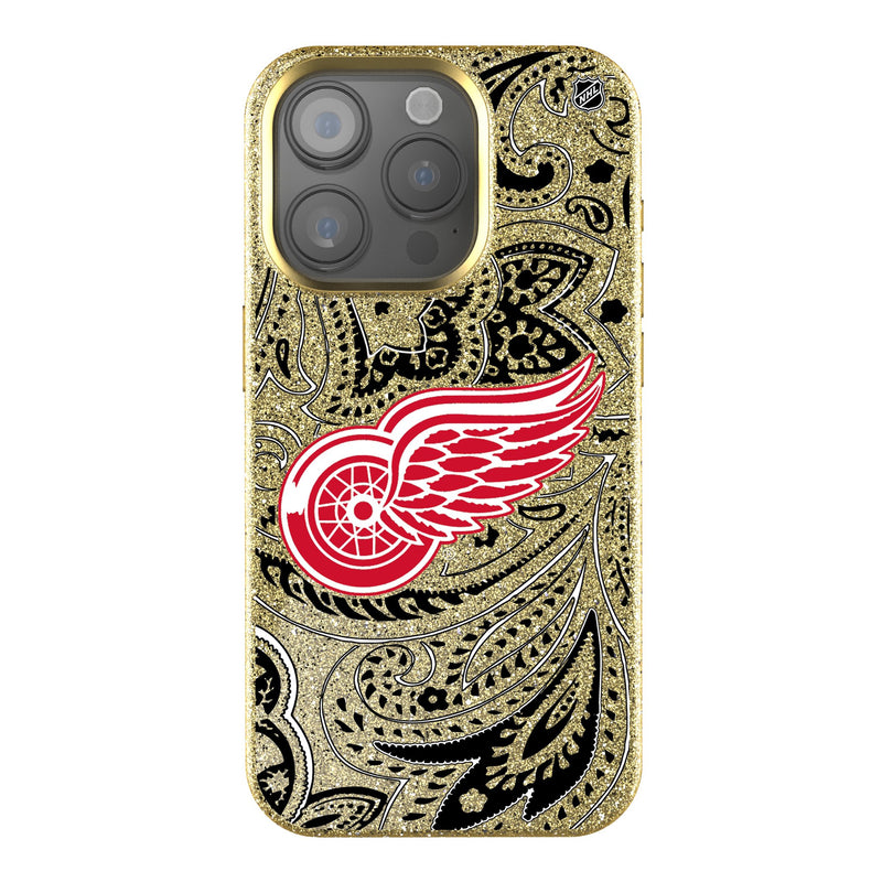 Detroit Red Wings Paisley iPhone Bling Phone Case