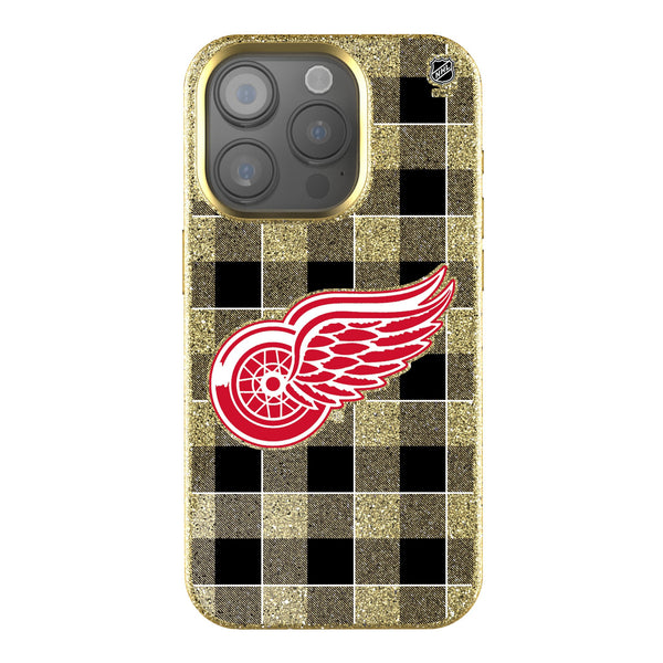 Detroit Red Wings Plaid iPhone Bling Phone Case