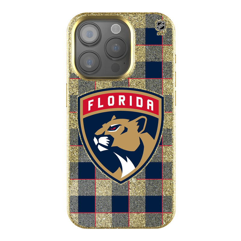 Florida Panthers Plaid iPhone Bling Phone Case