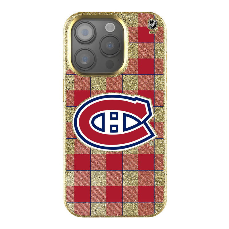 Montreal Canadiens Plaid iPhone Bling Phone Case