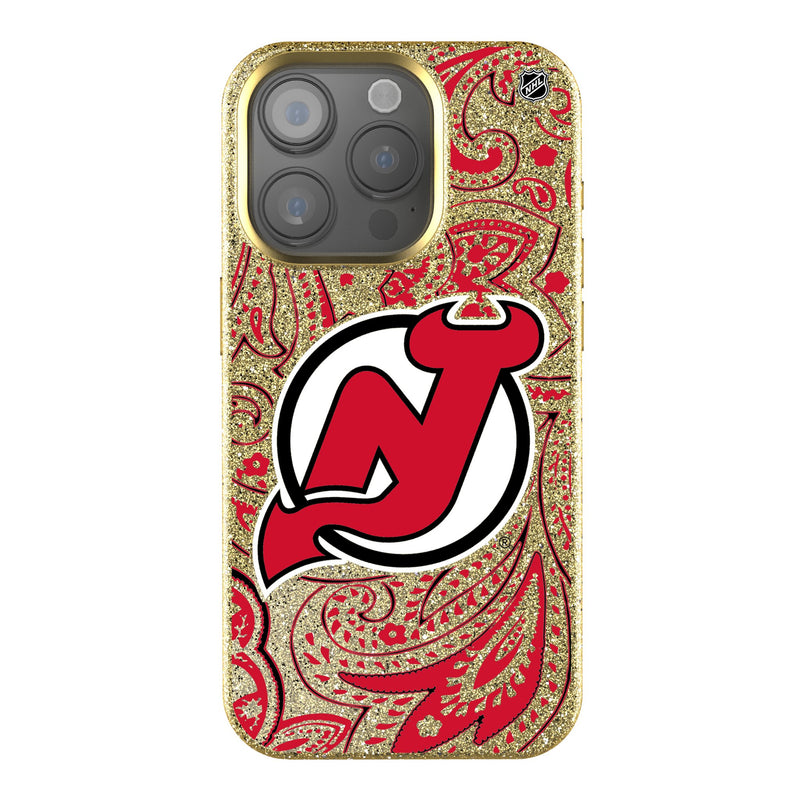 New Jersey Devils Paisley iPhone Bling Phone Case