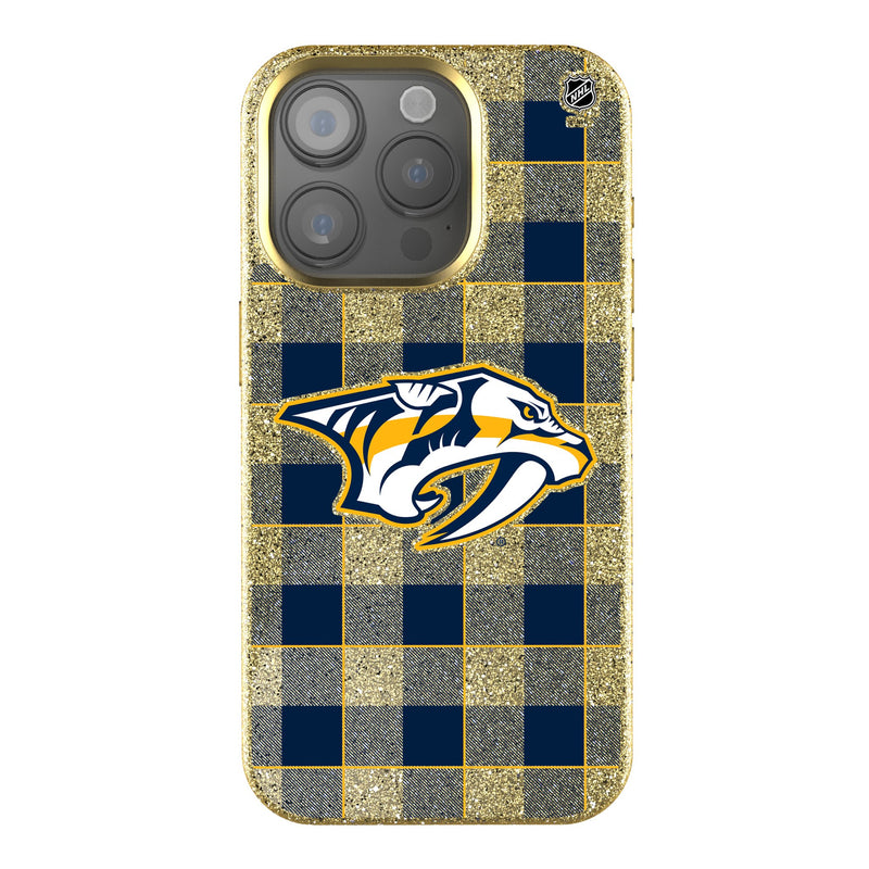 Nashville Predators Plaid iPhone Bling Phone Case