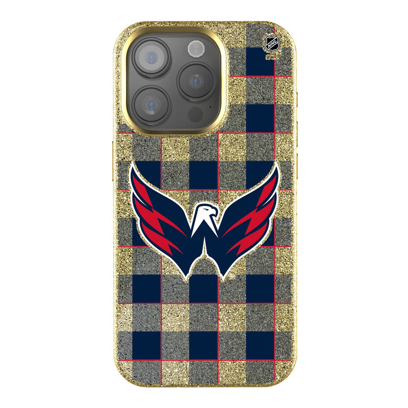 Washington Capitals Plaid iPhone Bling Phone Case