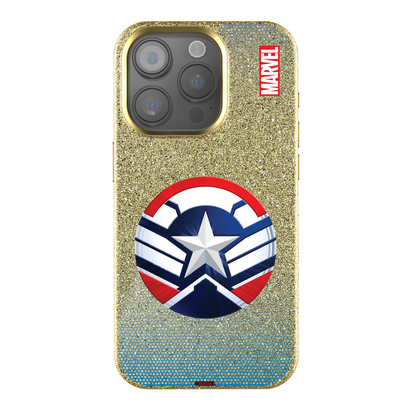 Marvel Avengers Sam Wilson Captain America Grid iPhone Bling Phone Case