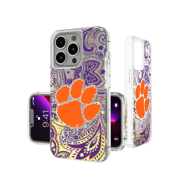 Clemson University Tigers Paisley iPhone Glitter Phone Case