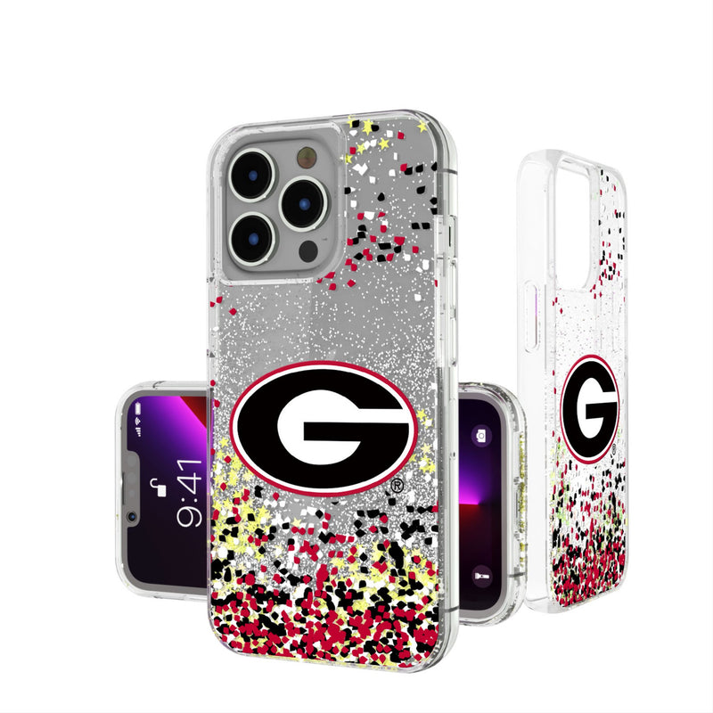 University of Georgia Bulldogs Confetti iPhone Glitter Phone Case