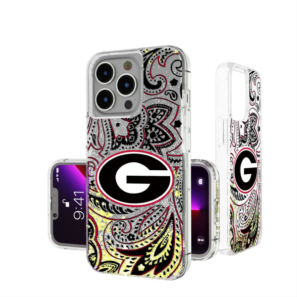 University of Georgia Bulldogs Paisley iPhone Glitter Phone Case