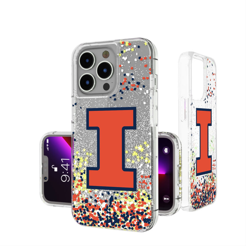 University of Illinois Fighting Illini Confetti iPhone Glitter Phone Case