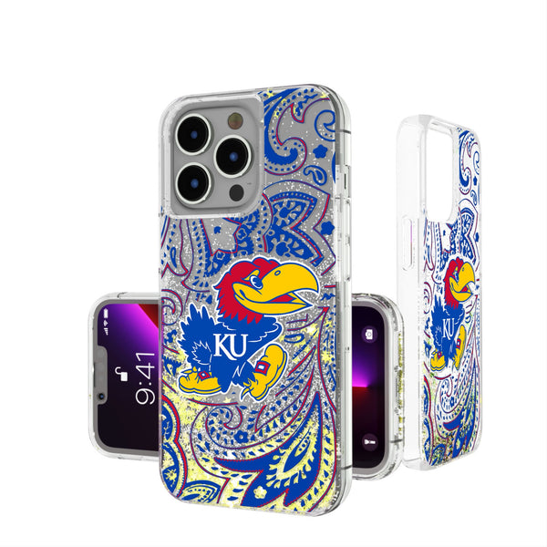 University of Kansas Jayhawks Paisley iPhone Glitter Phone Case