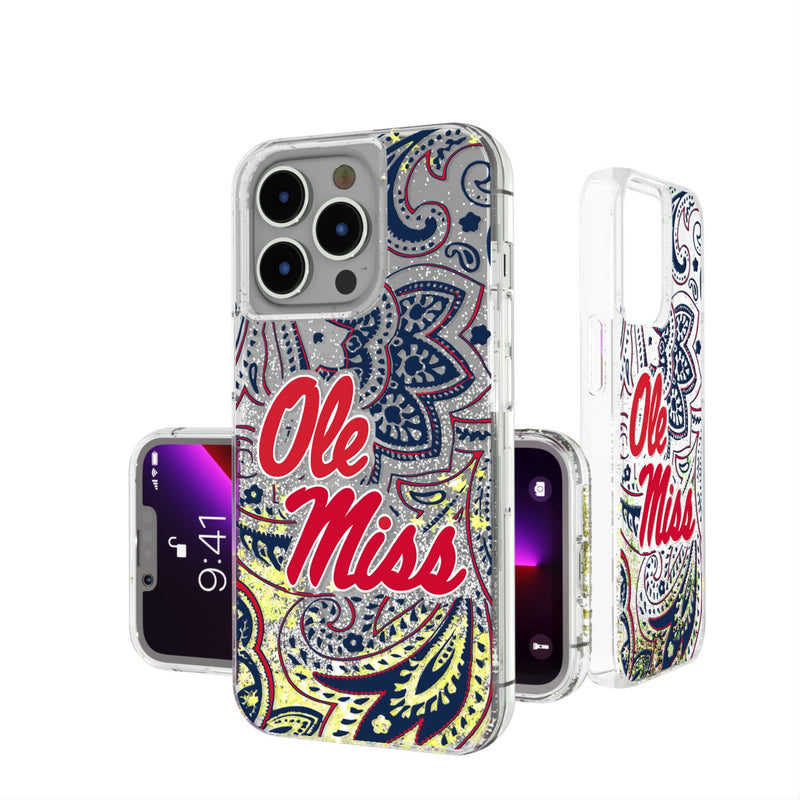 University of Mississippi Rebels Paisley iPhone Glitter Phone Case