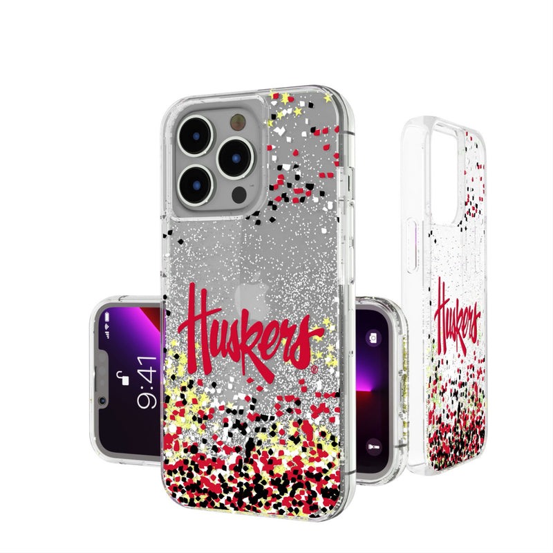 University of Nebraska Huskers Confetti iPhone Glitter Phone Case