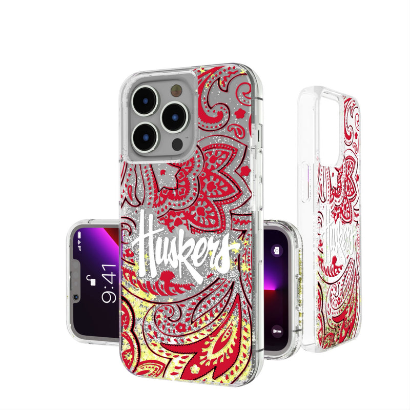 University of Nebraska Huskers Paisley iPhone Glitter Phone Case