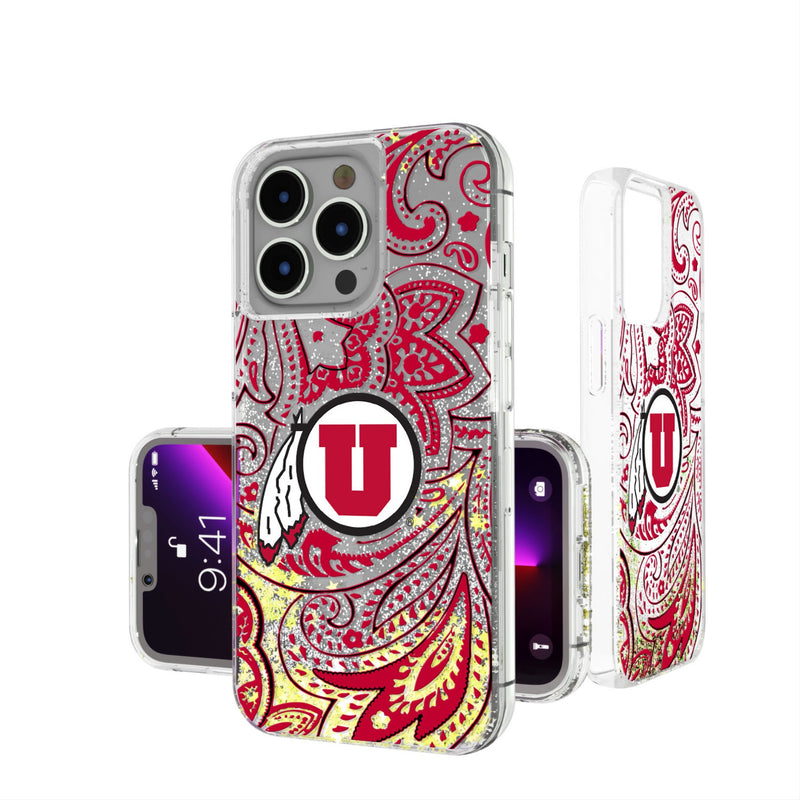 University of Utah Utes Paisley iPhone Glitter Phone Case