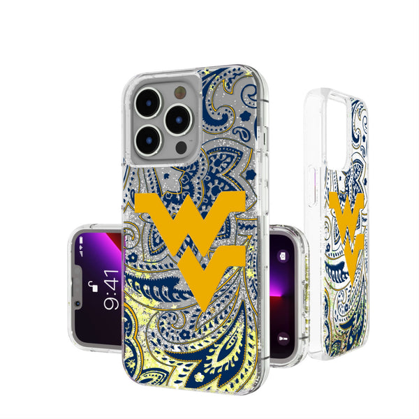 West Virginia University Mountaineers Paisley iPhone Glitter Phone Case