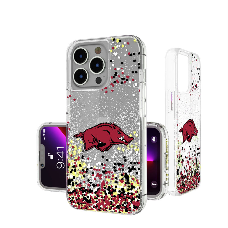 University of Arkansas Fayetteville Razorbacks Confetti iPhone Glitter Phone Case