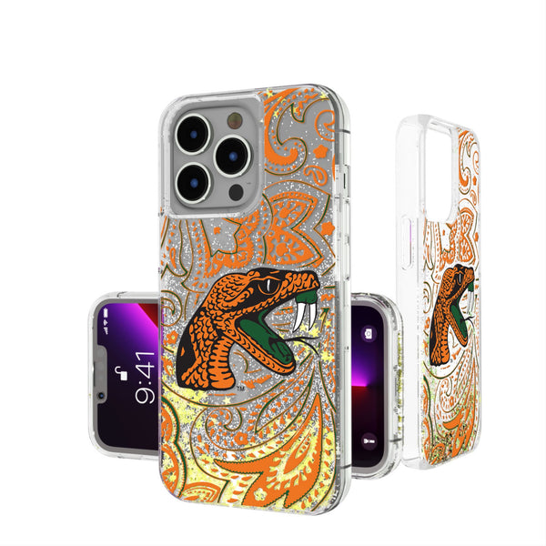 Florida A&M University Rattlers Paisley iPhone Glitter Phone Case