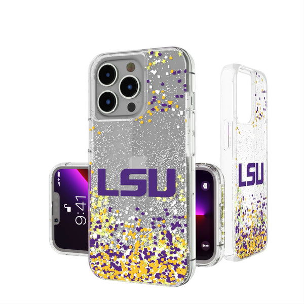 Louisiana State University Tigers Confetti iPhone Glitter Phone Case