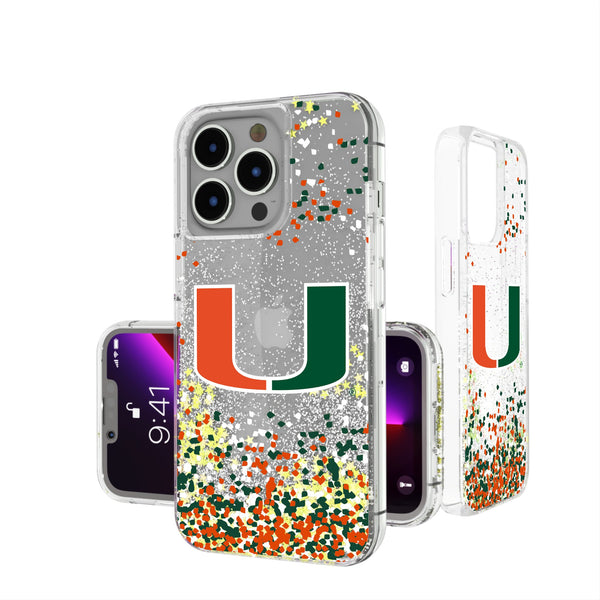 University of Miami Hurricanes Confetti iPhone Glitter Phone Case