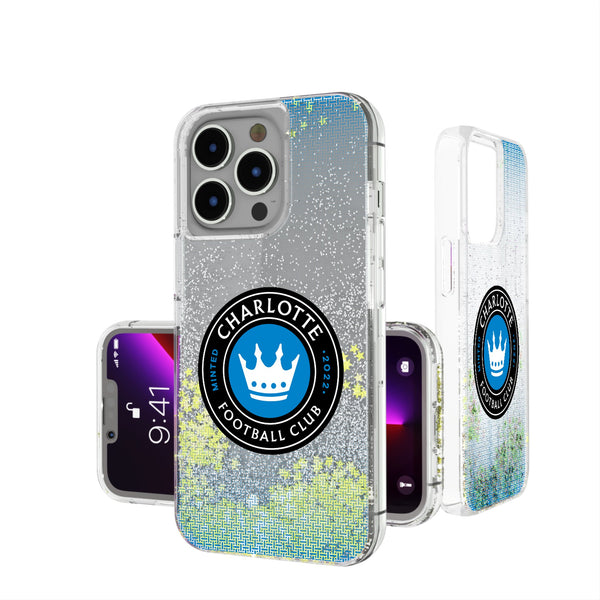 Charlotte FC  Linen iPhone Glitter Phone Case