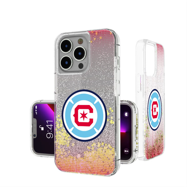 Chicago Fire  Linen iPhone Glitter Phone Case