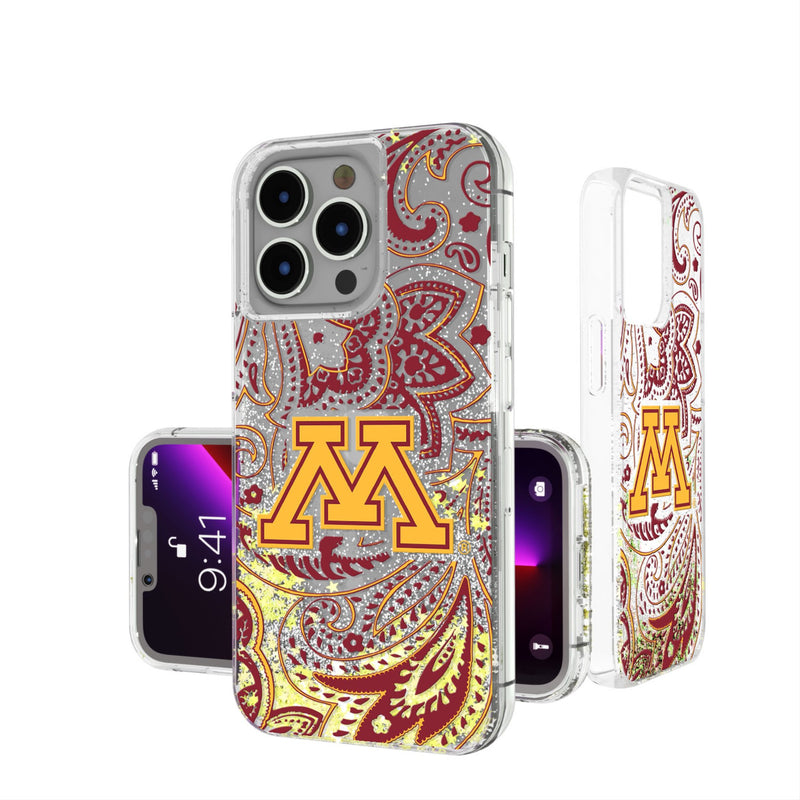 University of Minnesota Golden Gophers Paisley iPhone Glitter Phone Case