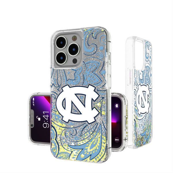 University of North Carolina Tar Heels Paisley iPhone Glitter Phone Case