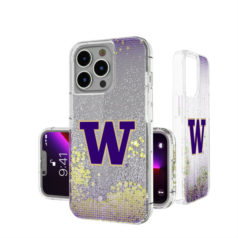 University of Washington Huskies Linen iPhone Glitter Phone Case