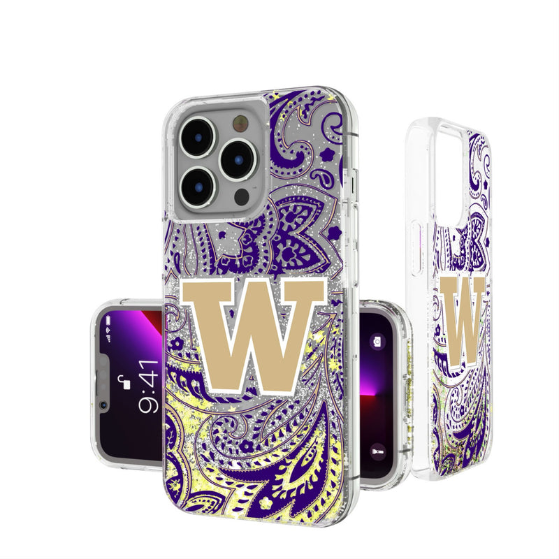 University of Washington Huskies Paisley iPhone Glitter Phone Case