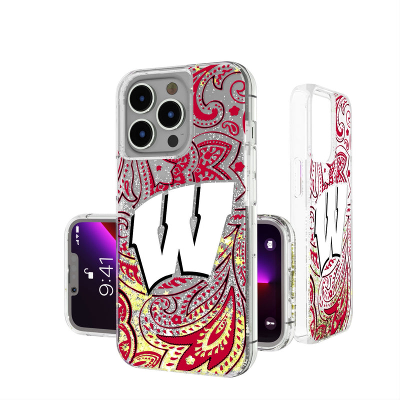 University of Wisconsin Badgers Paisley iPhone Glitter Phone Case