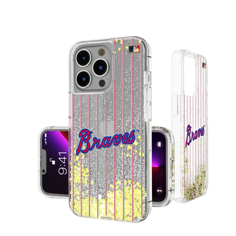 Atlanta Braves Home 2012 - Cooperstown Collection Pinstripe iPhone Glitter Phone Case