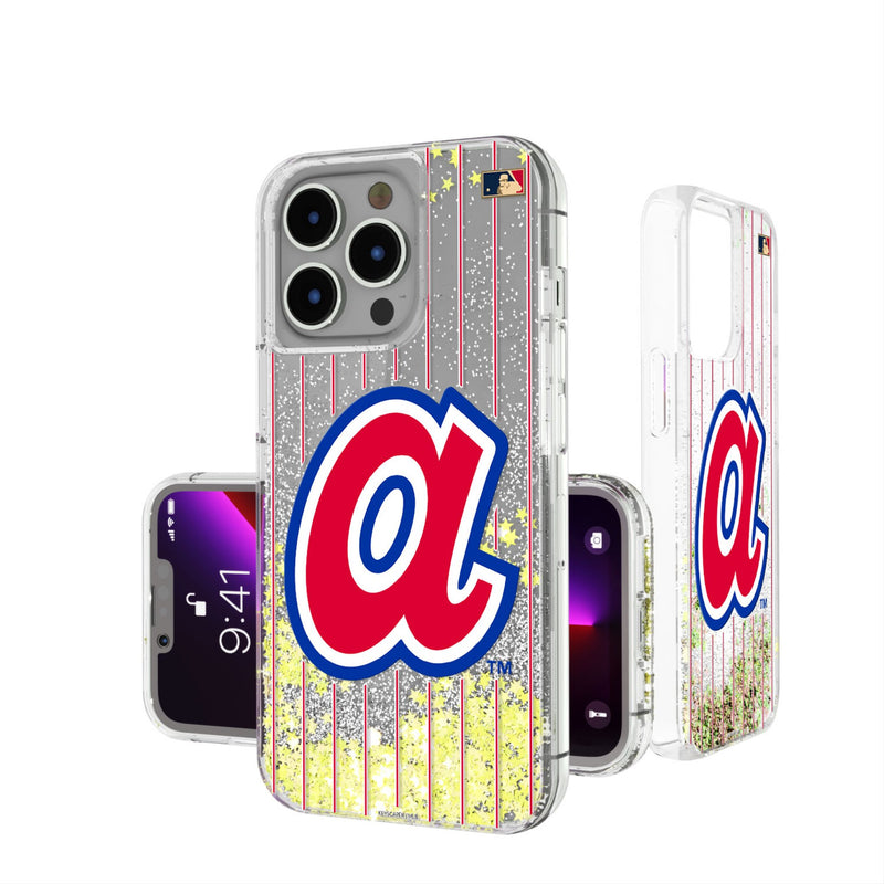 Atlanta Braves 1972-1980 - Cooperstown Collection Pinstripe iPhone Glitter Phone Case