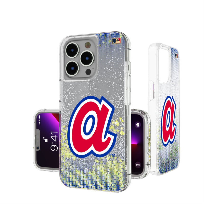 Atlanta Braves 1972-1980 - Cooperstown Collection Linen iPhone Glitter Phone Case