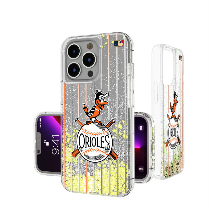 Baltimore Orioles 1954-1963 - Cooperstown Collection Pinstripe iPhone Glitter Phone Case