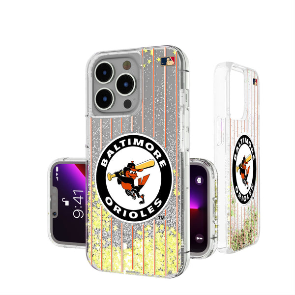 Baltimore Orioles 1966-1969 - Cooperstown Collection Pinstripe iPhone Glitter Phone Case