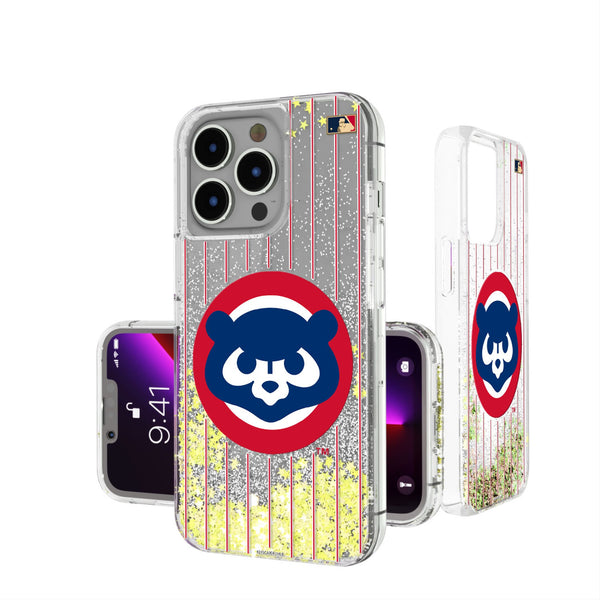 Chicago Cubs Home 1979-1993 - Cooperstown Collection Pinstripe iPhone Glitter Phone Case