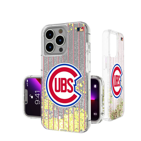 Chicago Cubs 1948-1956 - Cooperstown Collection Pinstripe iPhone Glitter Phone Case